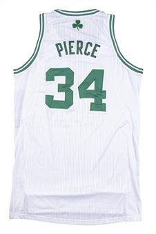 2012-13 Paul Pierce Game Used Boston Celtics Home Jersey Worn on November 9, 2012 vs Philadelphia 76ers  - 24 Pts (NBA/MeiGray)